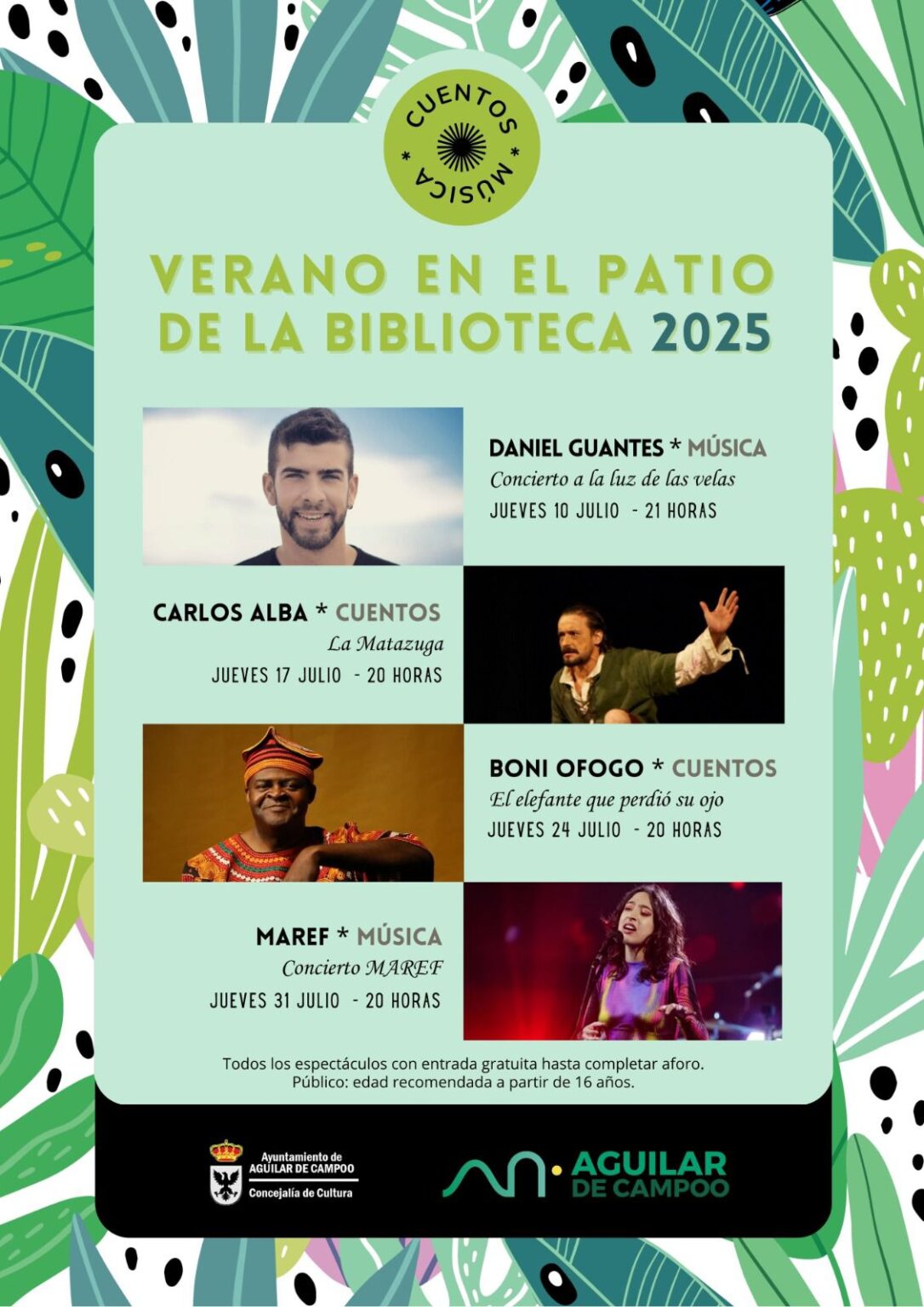Verano en el patio de la Biblioteca de Aguilar - Radio Aguilar FM